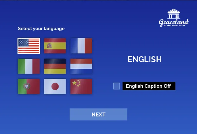 Screen capture of audio content options provided by the companion tablets.