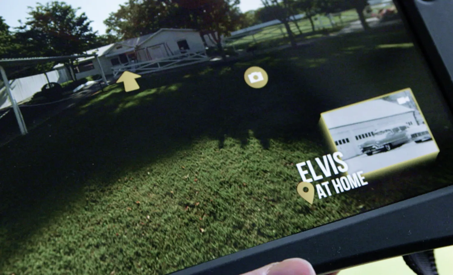 Companion tablet screen showing different parts of the Graceland Mansion.