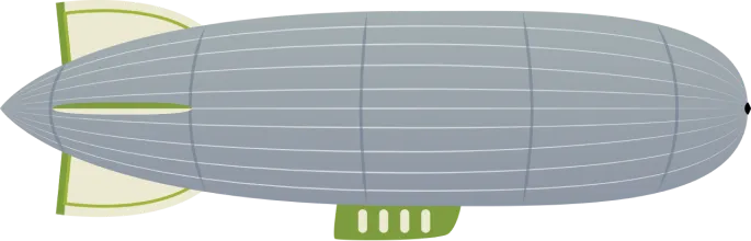 A graphic cut-out of a blimp.