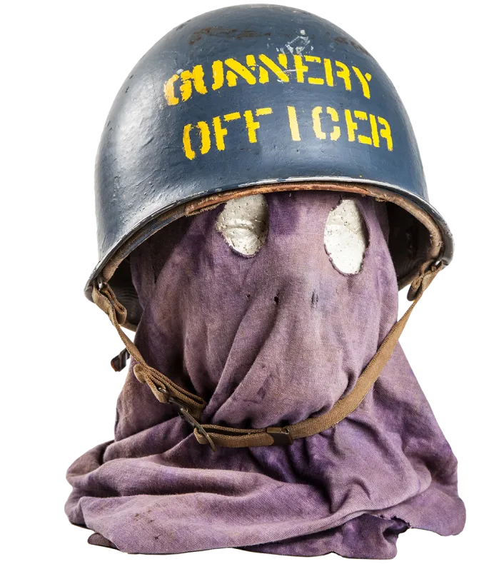 Graphic cut-out of a WWII Gunnery Officer's protective gear.