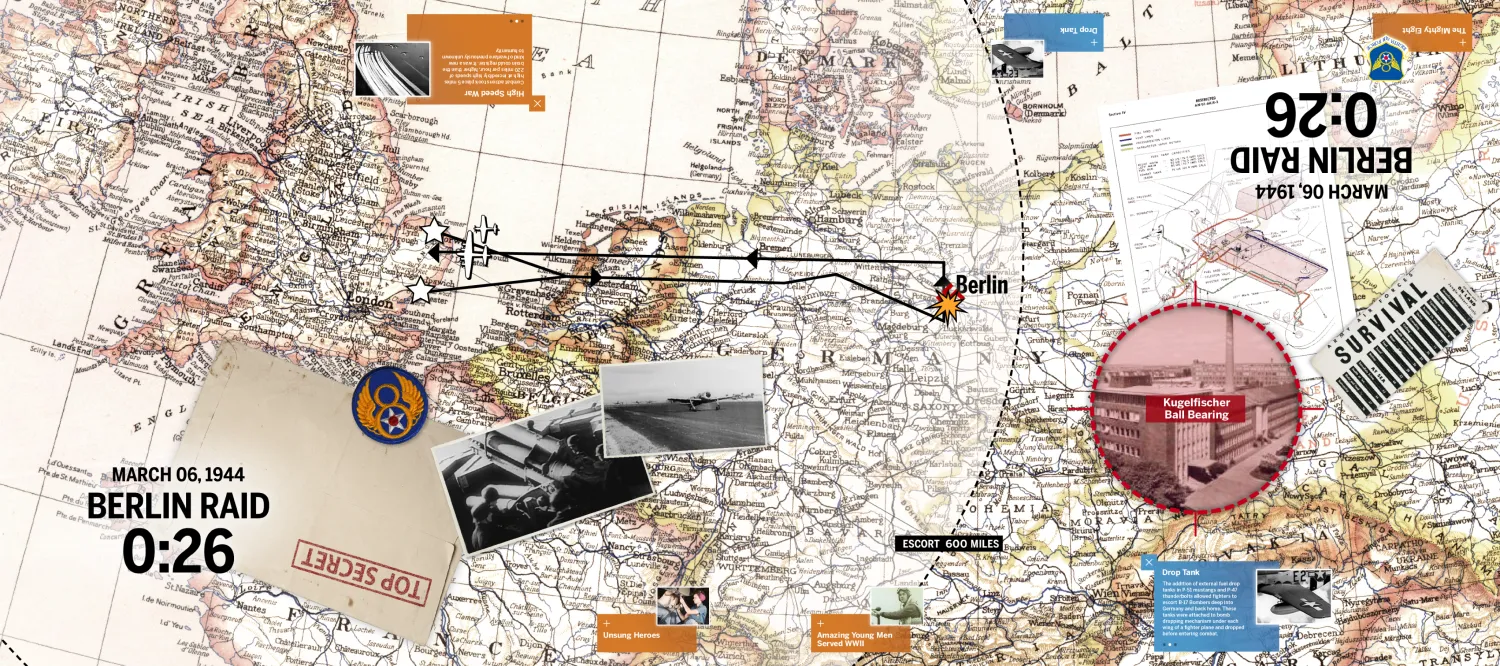 Screen capture of an interactive mapping out and detailing the timeline of events during WWII.
